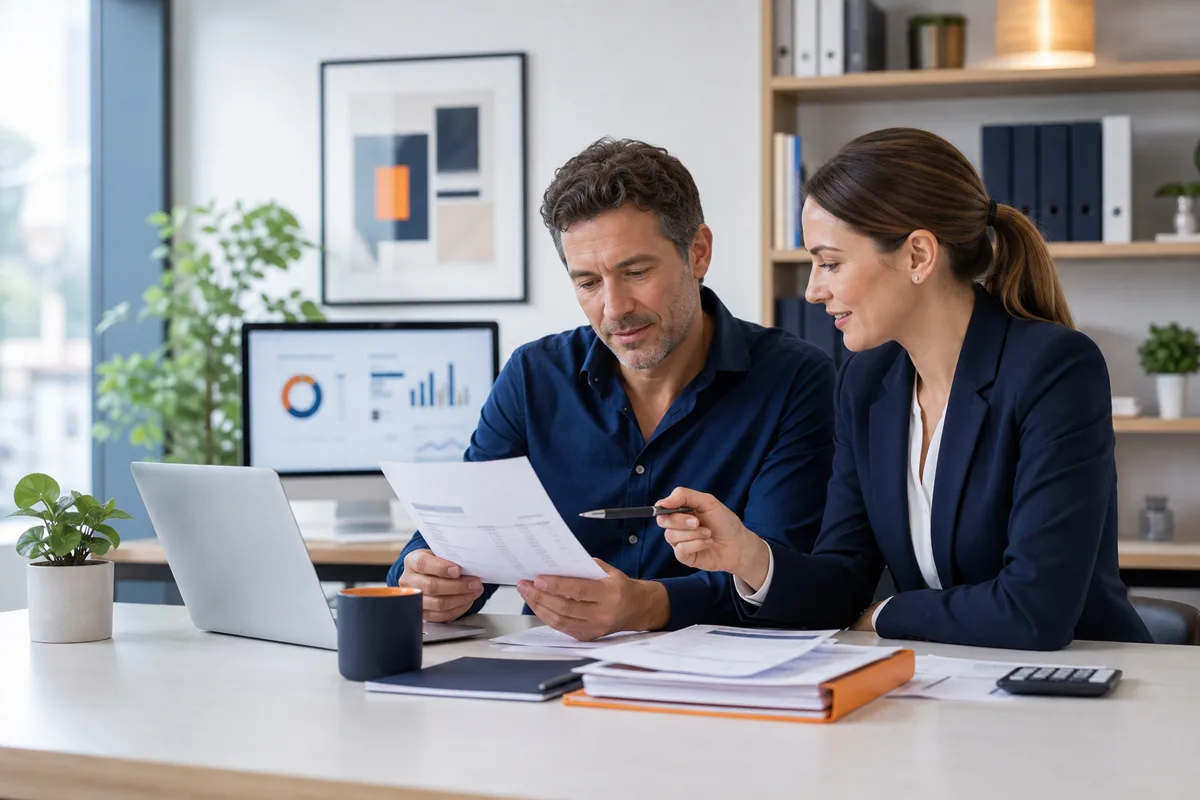 Une entreprise échange avec une experte du recouvrement au sujet de factures impayées